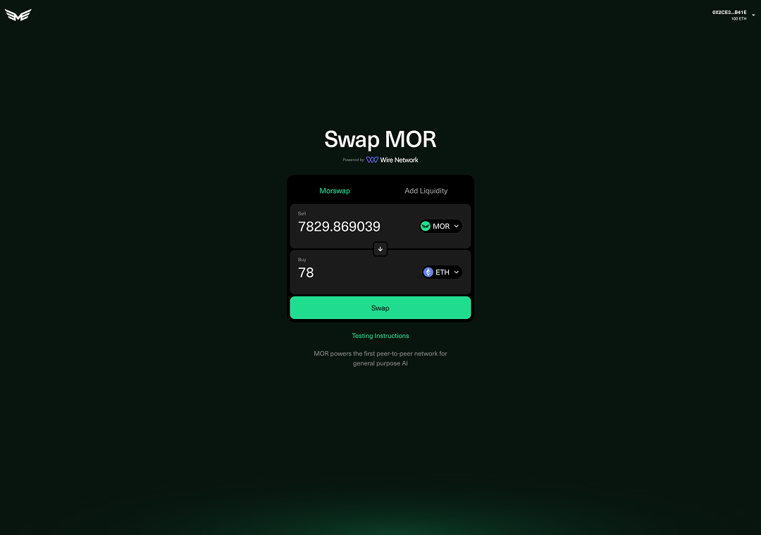 MOR Swap - DeFi Interface